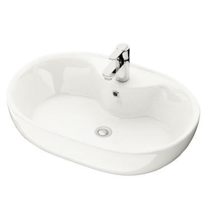 Lavabo sobre encimera TROMSO 59,5x41 cm cerámica/blanco