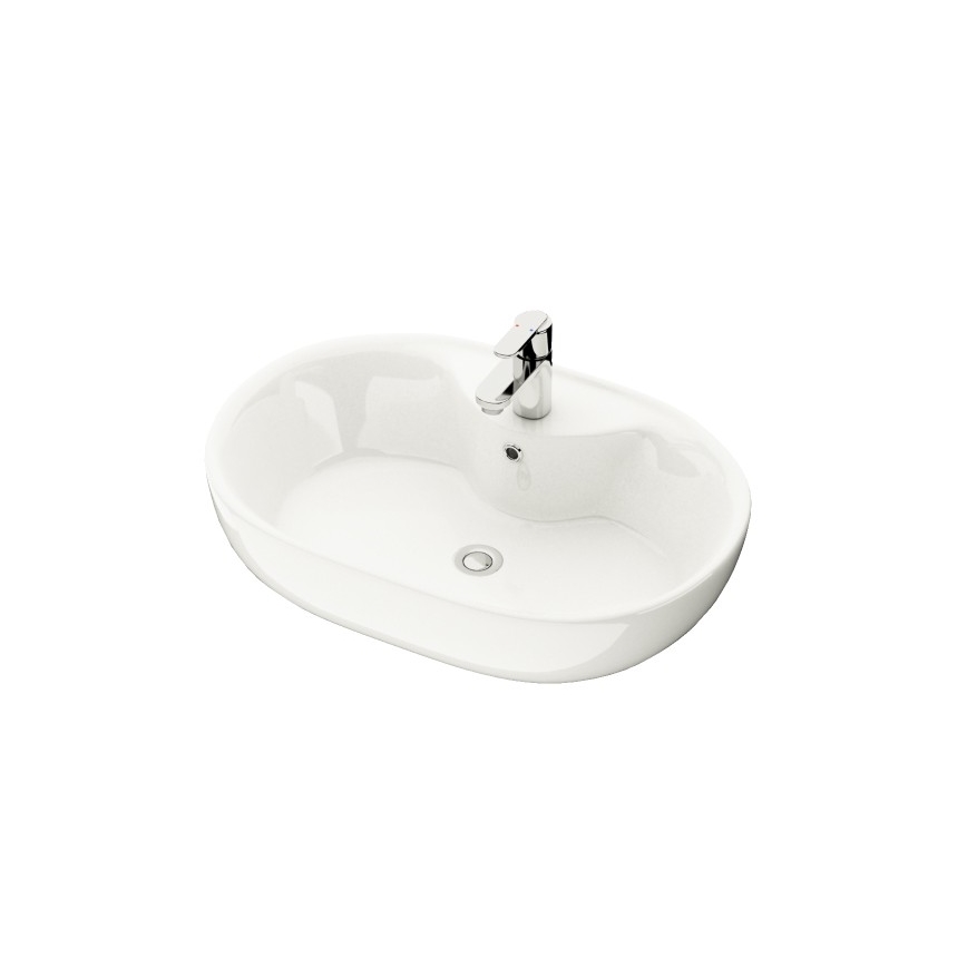 Lavabo sobre encimera TROMSO 59,5x41 cm cerámica/blanco