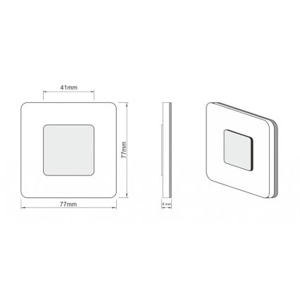 LDST SW-01-CB-BC8 - Iluminación para escaleras SWIFT 8xLED/1,2W/230V
