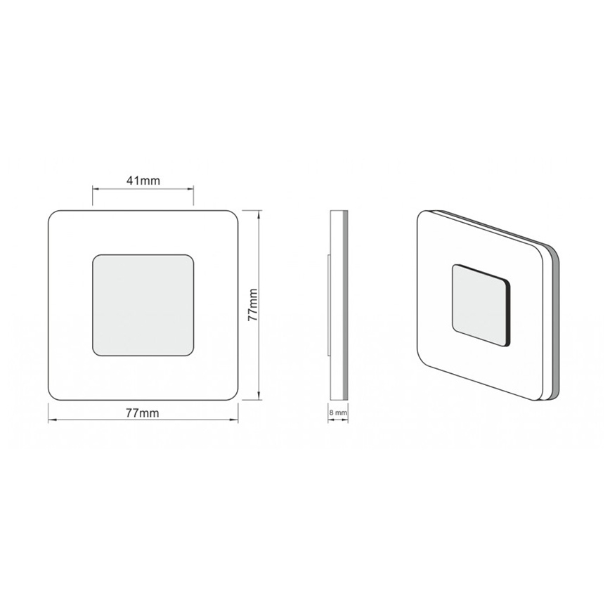 LDST SW-01-CB-BC8 - Iluminación para escaleras SWIFT 8xLED/1,2W/230V