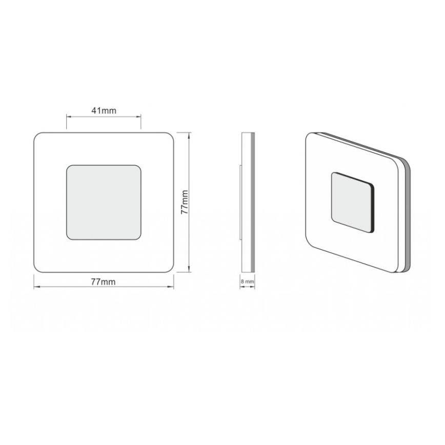 LDST SW-01-CB-BZ8 - Lámpara LED para escaleras SWIFT 8xLED/1,2W/230V negro brillante 6500K
