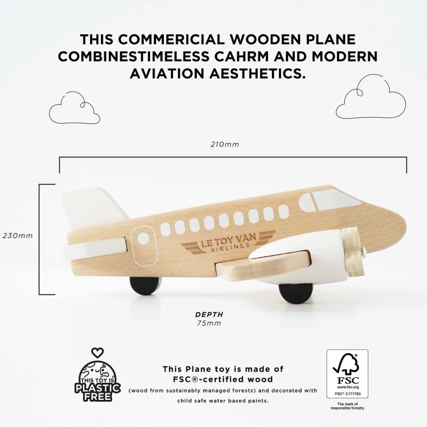 Le Toy Van - Avión de madera