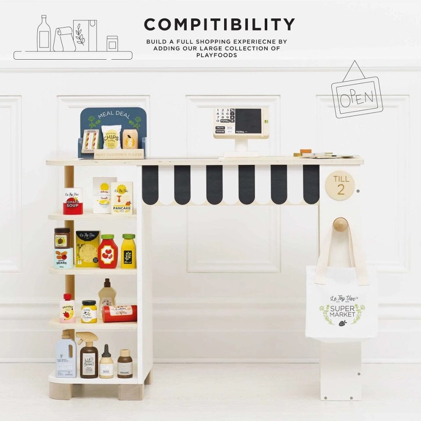 Le Toy Van - Puesto de mercado con caja registradora y accesorios