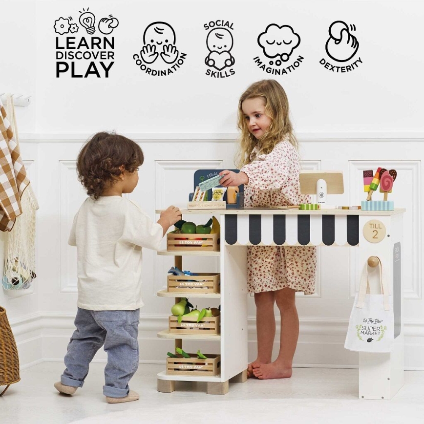 Le Toy Van - Puesto de mercado con caja registradora y accesorios