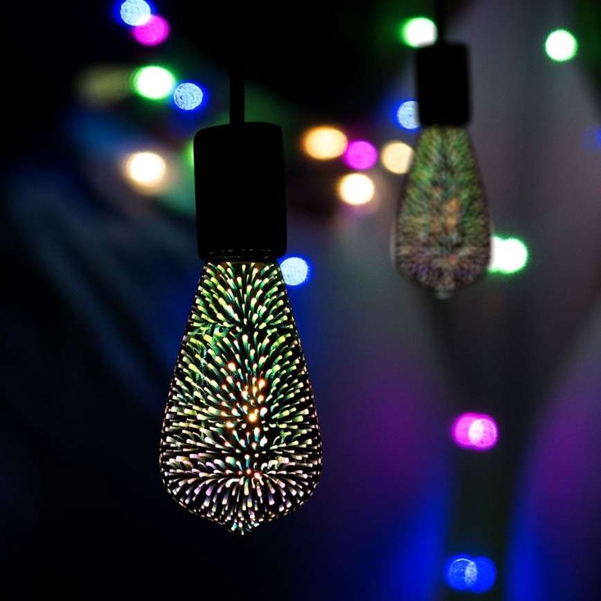 LED 3D Bombilla decorativa FILAMENT ST64 E27/3W/230V 3000K