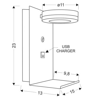 LED Aplique con cargador COMPACT LED/4W/230V