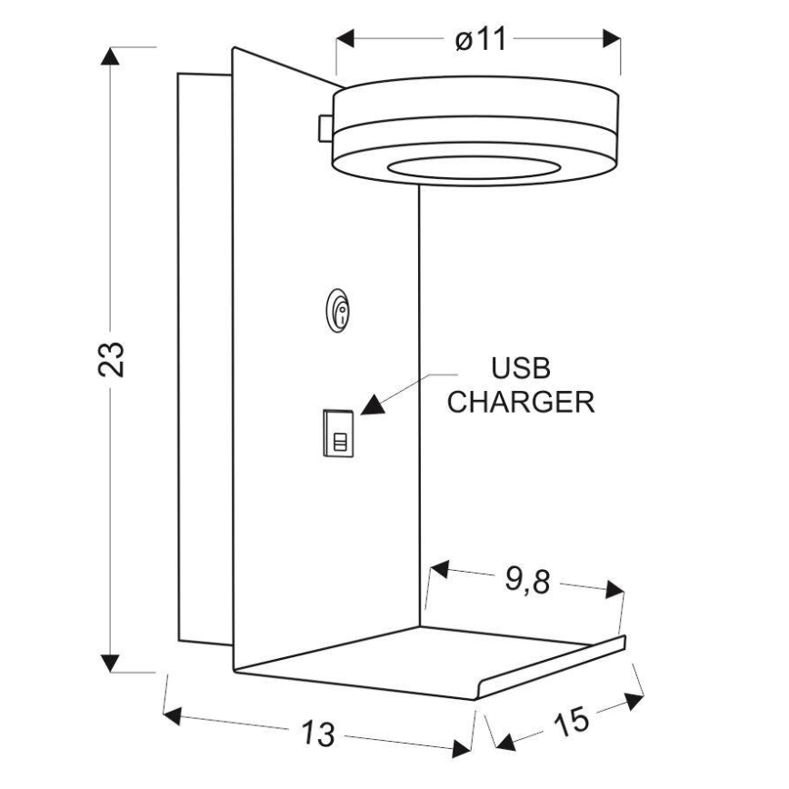 LED Aplique con cargador COMPACT LED/4W/230V