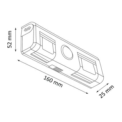 LED Aplique con sensor LED/3xAAA/4,5V