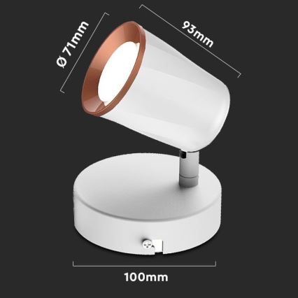 Aplique de pared LED LED/5W/230V 3000K blanco