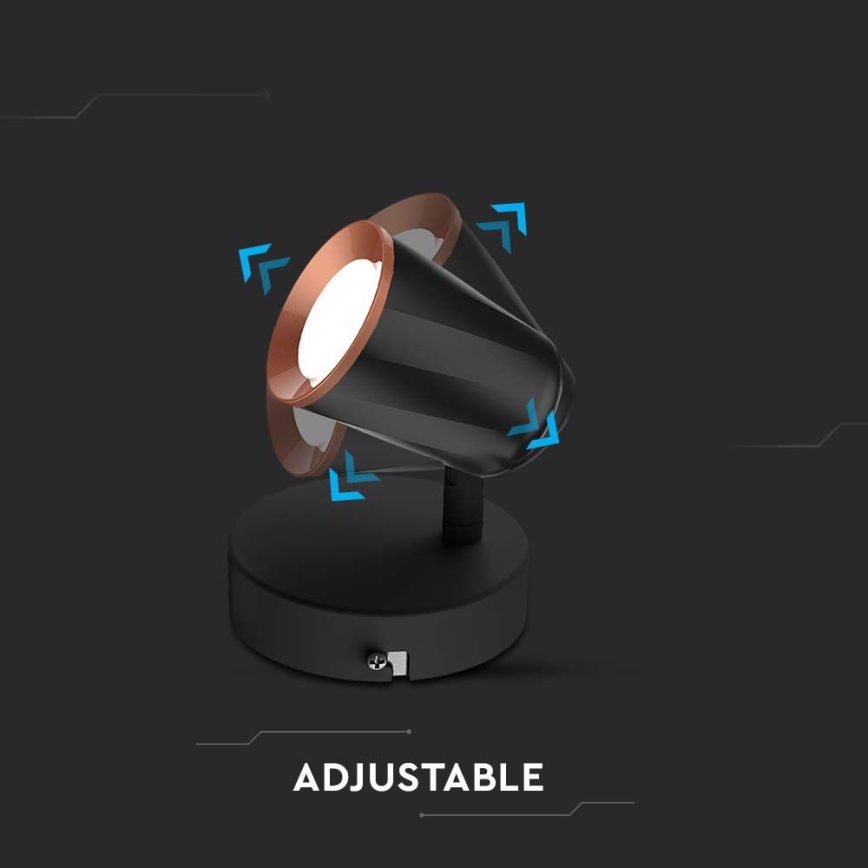 Lámpara de pared LED con foco LED/5W/230V 4000K negro