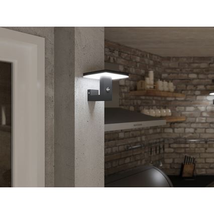 LED Aplique para exterior con sensor BARI LED/10W/230V 4000K IP54 antracita