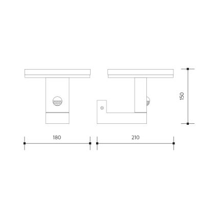 LED Aplique para exterior con sensor BARI LED/10W/230V 4000K IP54 antracita