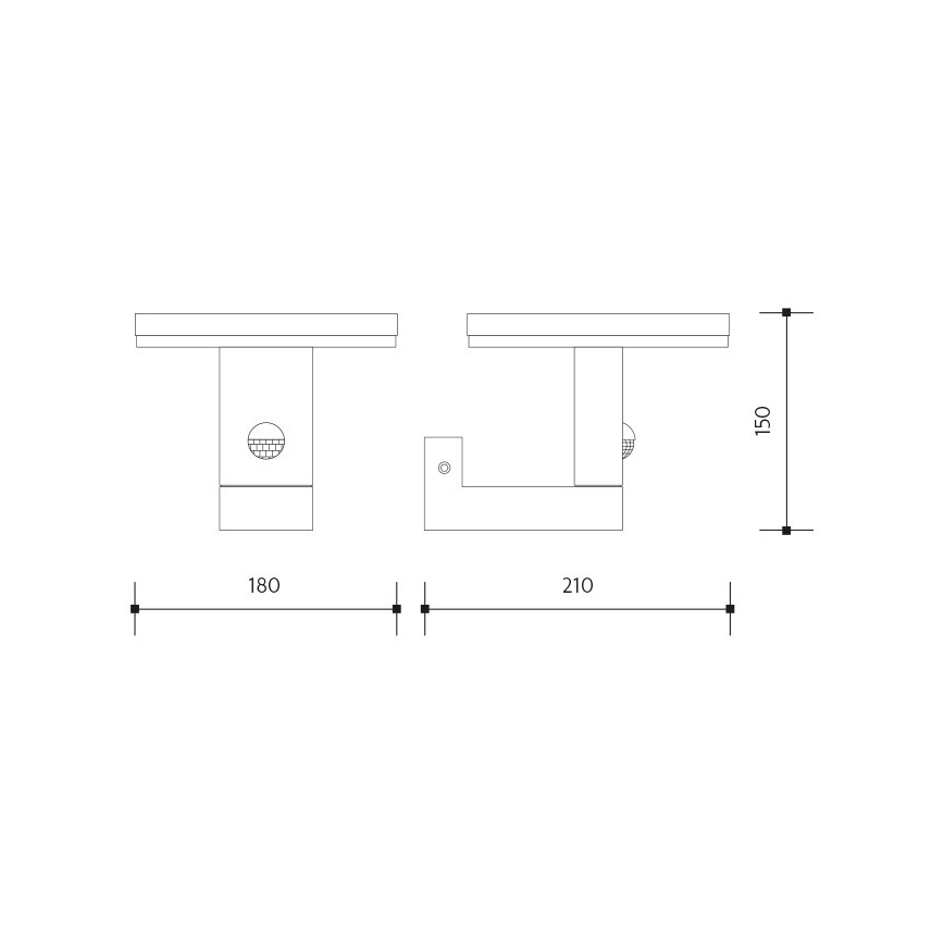 LED Aplique para exterior con sensor BARI LED/10W/230V 4000K IP54 antracita