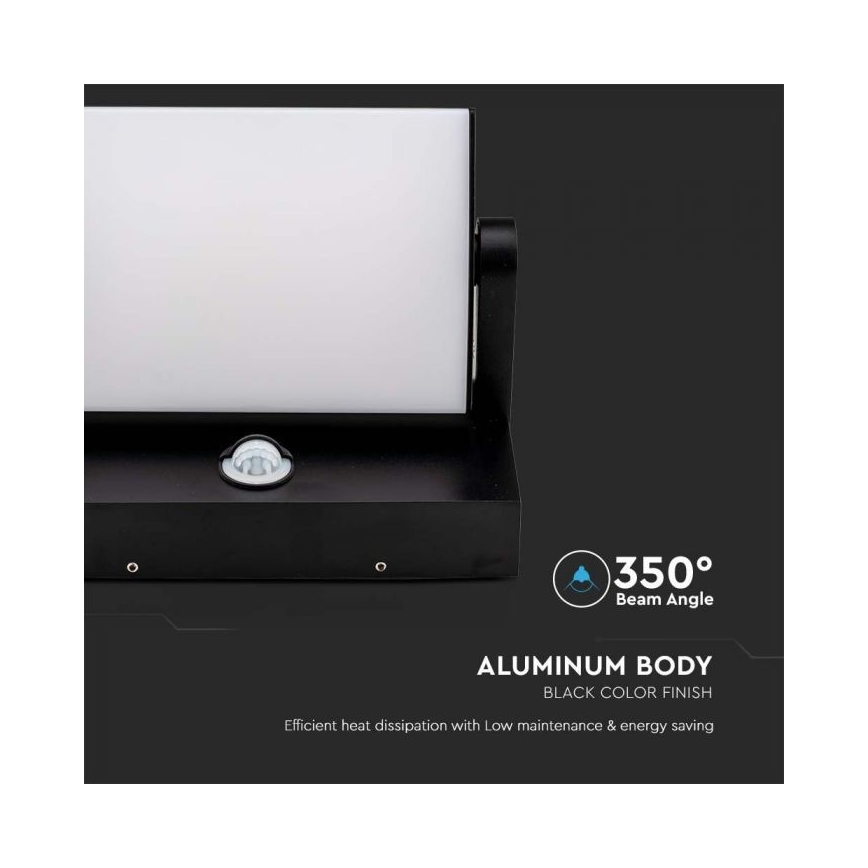 LED Aplique para exterior con sensor LED/17W/230V 3000K IP65 negro