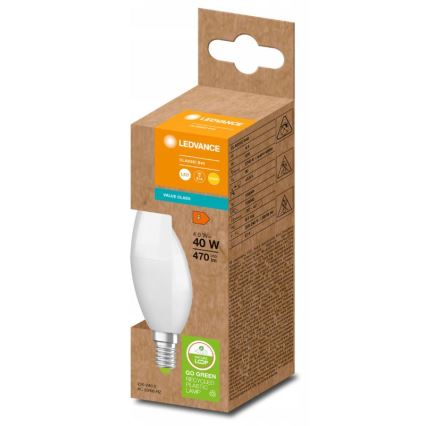 LED Bombilla hecha de plástico reciclado B40 E14/4,9W/230V 2700K - Ledvance