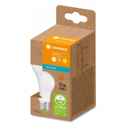 LED Bombilla hecha de plástico reciclado E27/10W/230V 2700K - Ledvance