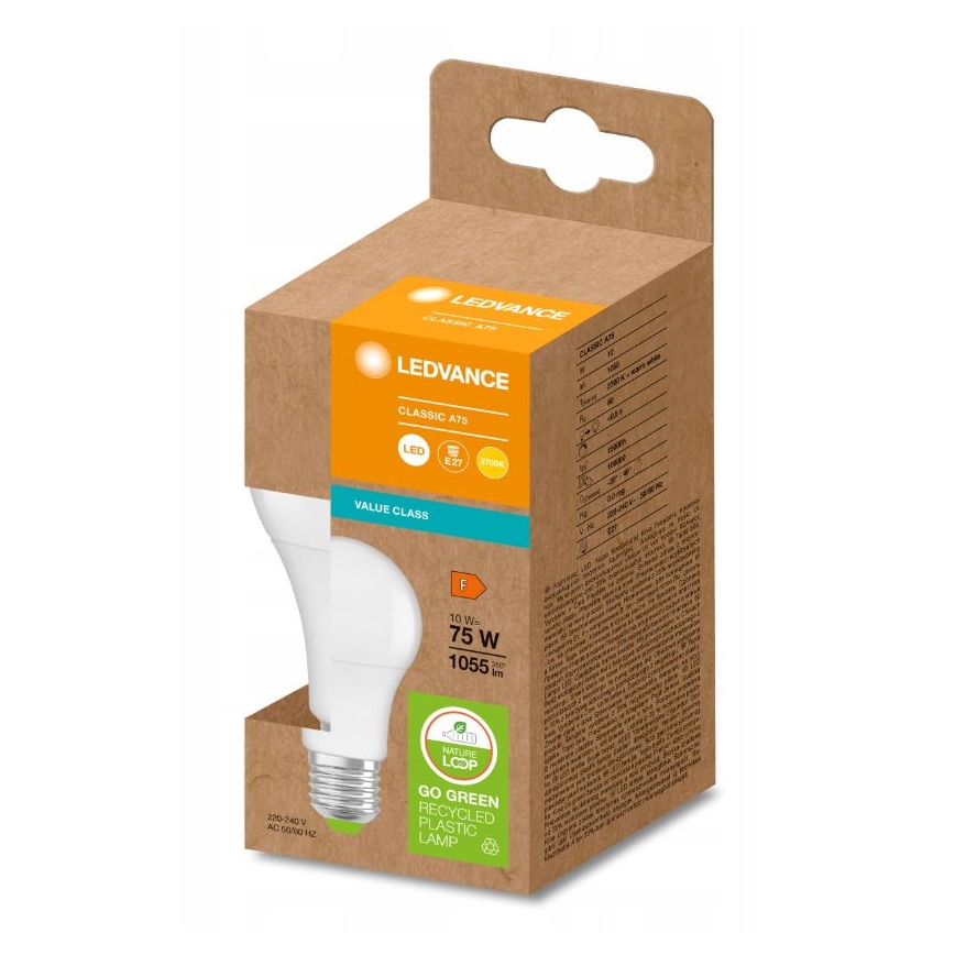 LED Bombilla hecha de plástico reciclado E27/10W/230V 2700K - Ledvance