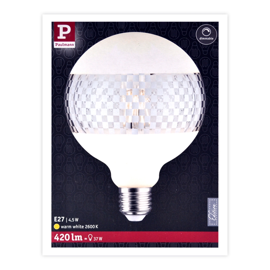 LED Bombilla regulable CLASSIC G125 E27/4,5W/230V 2600K - Paulmann 28742