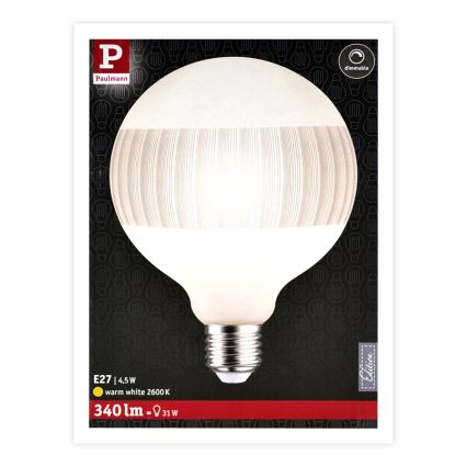 LED Bombilla regulable CLASSIC G125 E27/4,5W/230V 2600K - Paulmann 28743