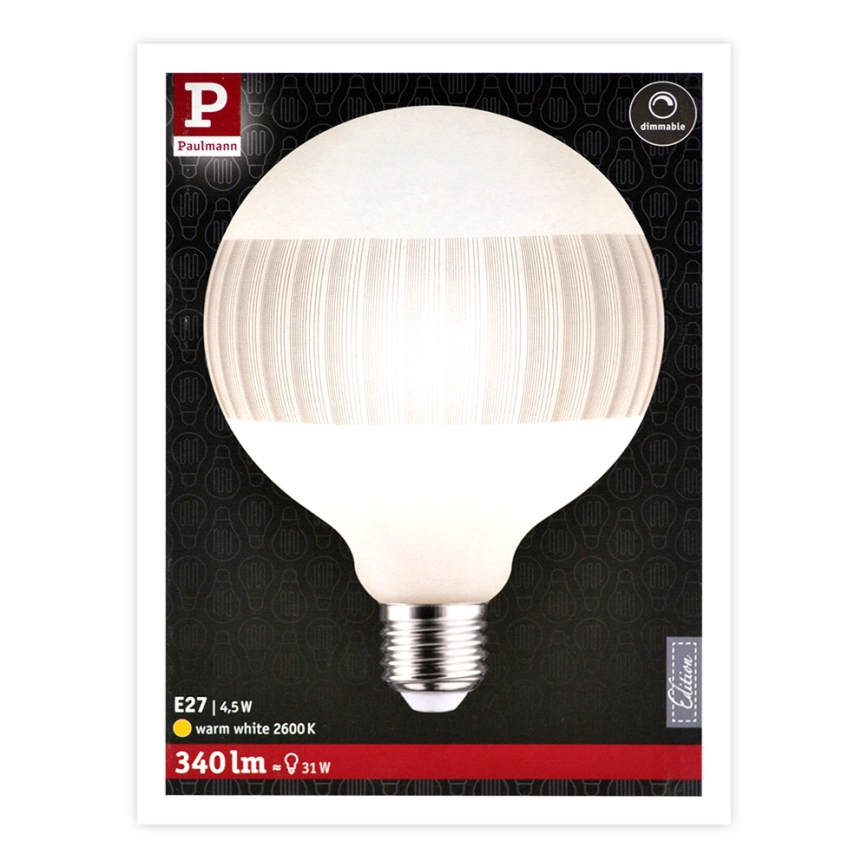 LED Bombilla regulable CLASSIC G125 E27/4,5W/230V 2600K - Paulmann 28743