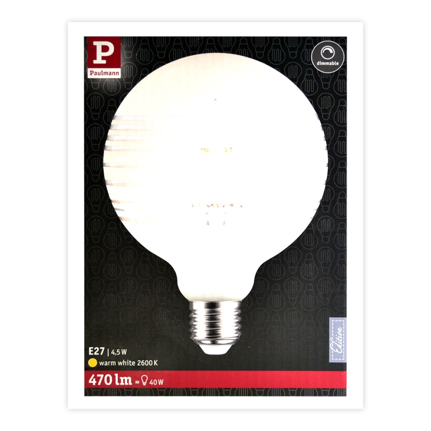 LED Bombilla regulable CLASSIC G125 E27/4,5W/230V 2600K - Paulmann 28744