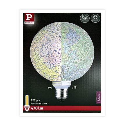 LED Bombilla regulable MOSAIC G125 E27/5W/230V 2700K - Paulmann 28745