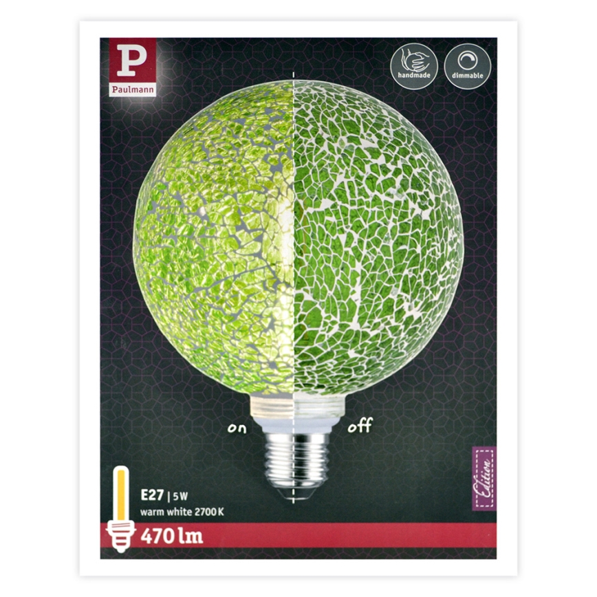 LED Bombilla regulable MOSAIC G125 E27/5W/230V 2700K - Paulmann 28747