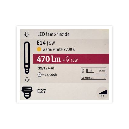 LED Bombilla regulable MOSAIC G125 E27/5W/230V 2700K - Paulmann 28750