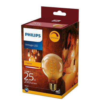 LED Bombilla regulable VINTAGE Philips G93 E27/4W/230V 1800K