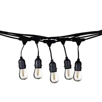 LED Cadena decorativa exterior GIRLANDA 10 m 10xE27/1,5W/230V IP44