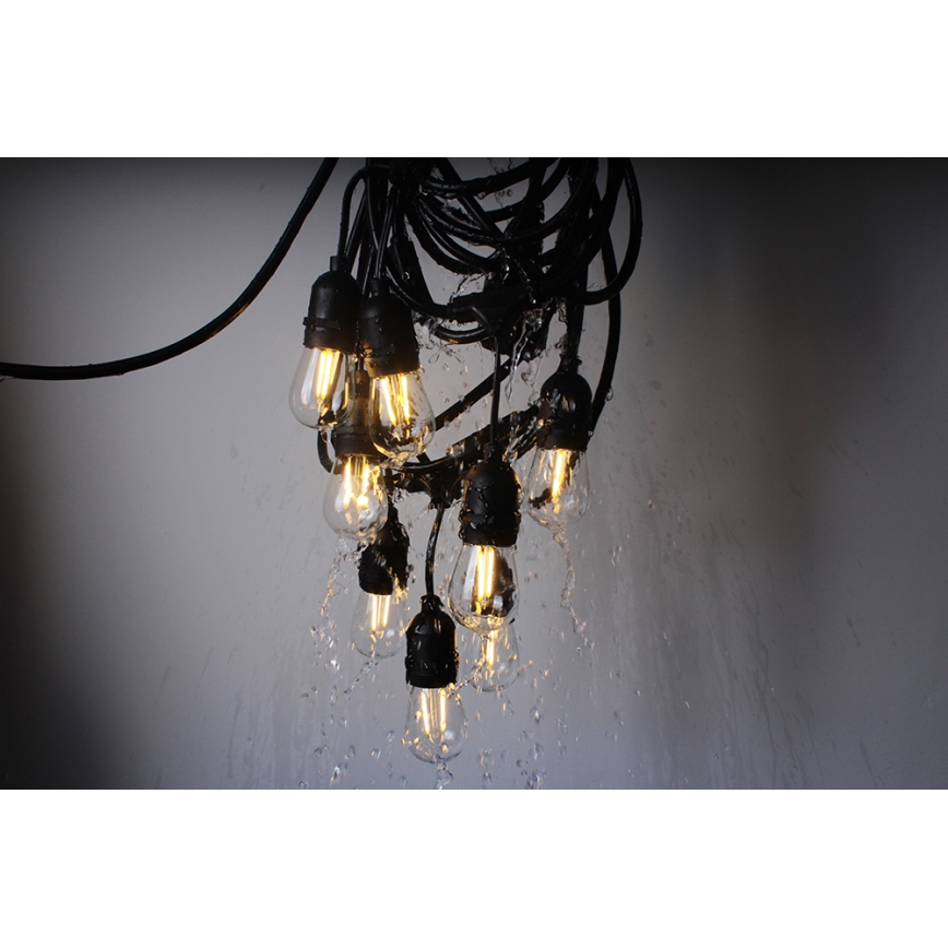 LED Cadena decorativa exterior GIRLANDA 10 m 10xE27/1,5W/230V IP44