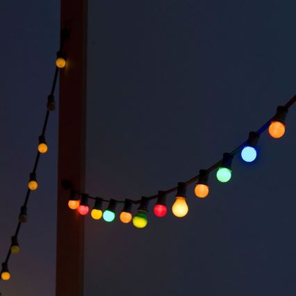 LED Cadena exterior STRING RGB 10m 20xLED/0,5W/230V IP44