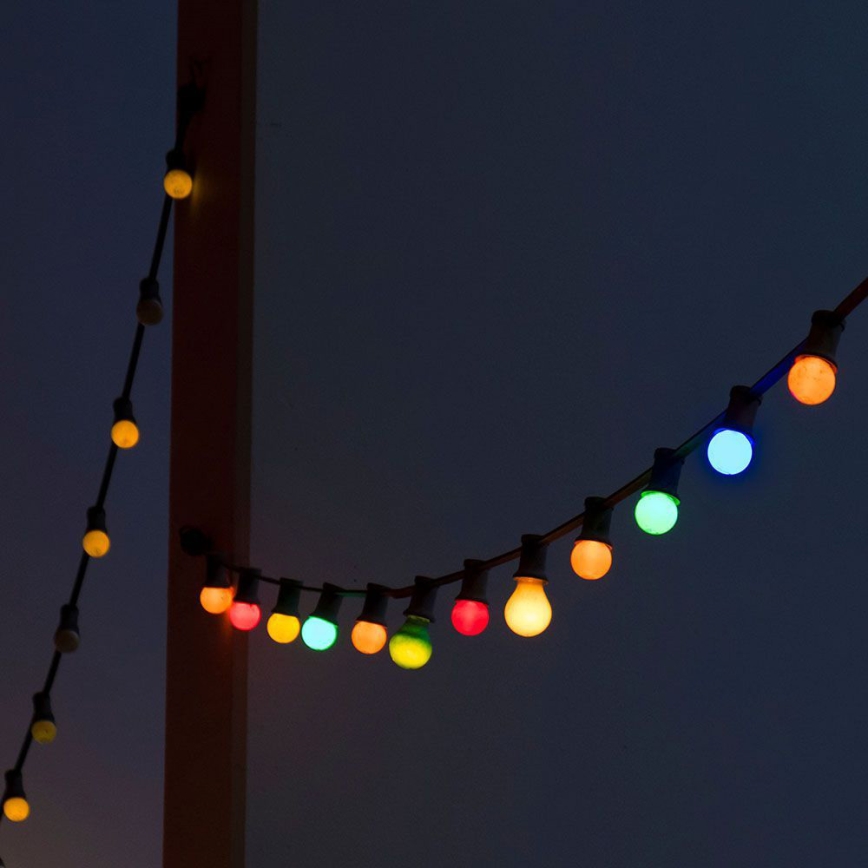 LED Cadena exterior STRING RGB 10m 20xLED/0,5W/230V IP44