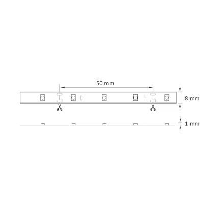 LED Cinta 5m LED/10W/12V IP20 6500K