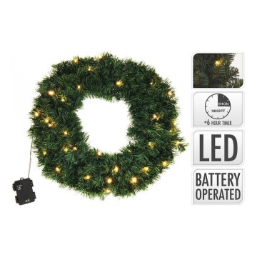 LED Corona de Navidad exterior con temporizador 25xLED/3xAA IP44