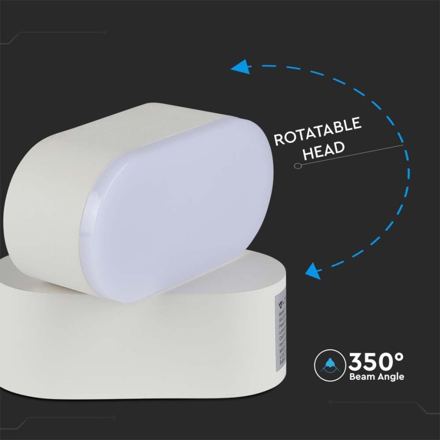 LED de exterior flexible aplique LED/5W/230V 3000K IP65 blanco