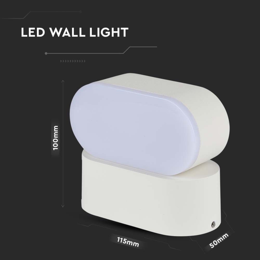 LED de exterior flexible aplique LED/5W/230V 3000K IP65 blanco