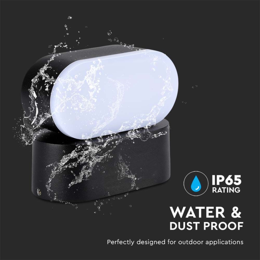 LED de exterior flexible aplique LED/5W/230V 4000K IP65 negro