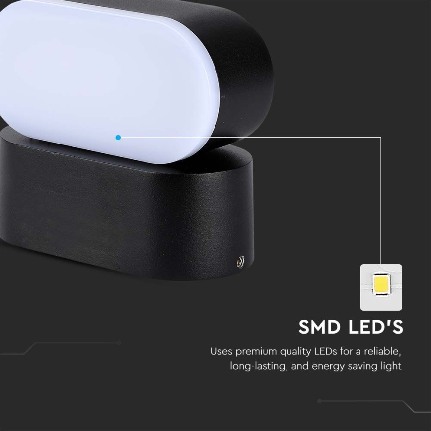 LED de exterior flexible aplique LED/5W/230V 4000K IP65 negro