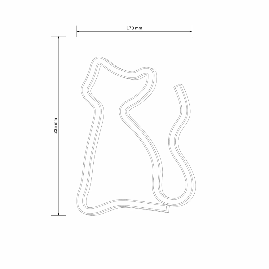 LED Decoración de pared de neón CAT LED/3W/3xAA USB amarillo