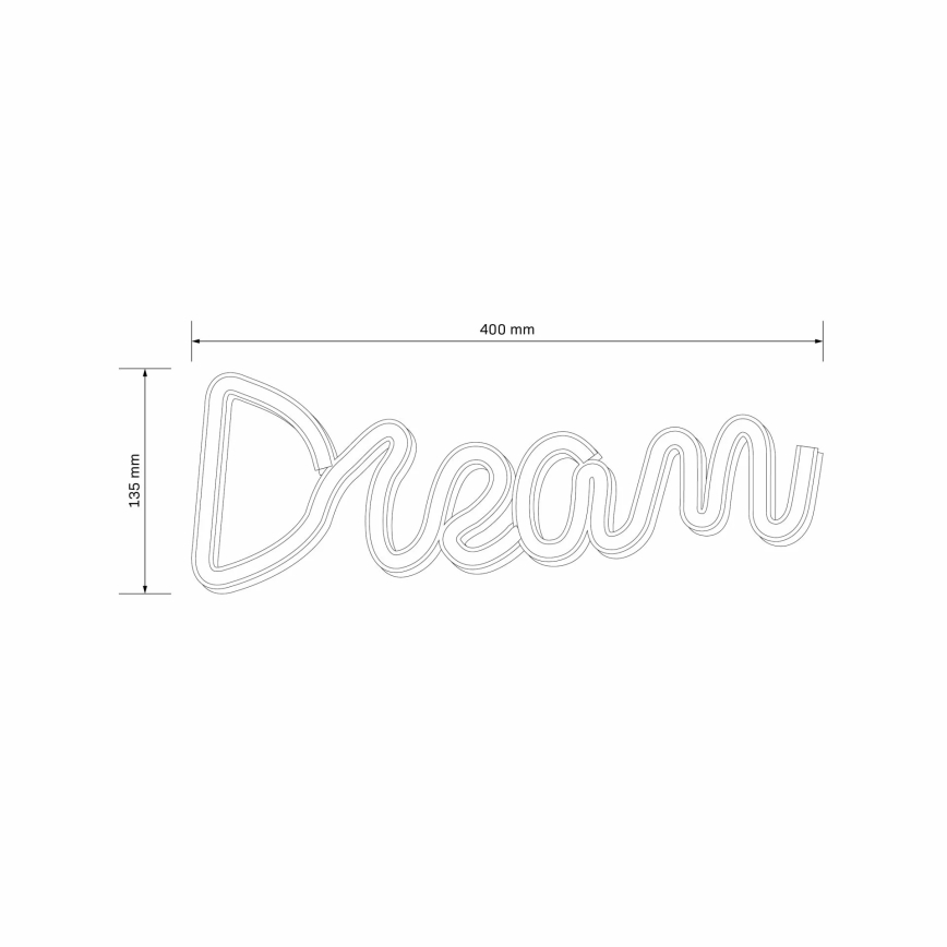 LED Decoración de pared de neón DREAM LED/3W/3xAA USB azul