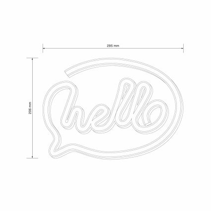 LED Decoración de pared de neón HELLO LED/3W/3xAA USB rosa