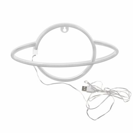 LED Decoración de pared de neón PLANET LED/3W/3xAA USB azul/amarillo