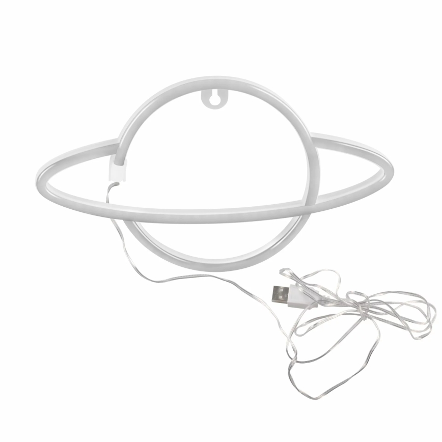 LED Decoración de pared de neón PLANET LED/3W/3xAA USB azul/amarillo