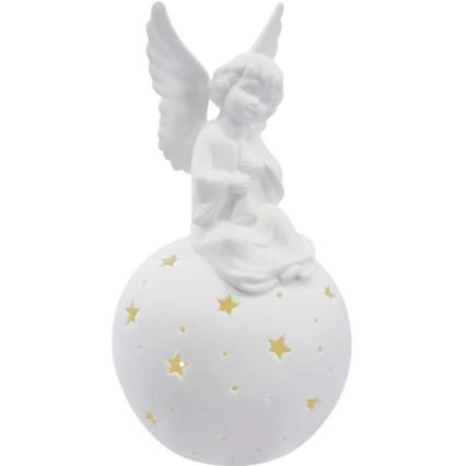 LED decoración navideña LED/0,4W/2xAA ángel de cerámica
