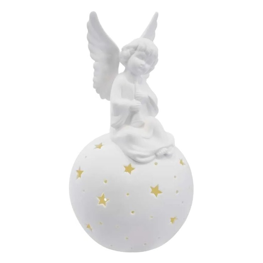 LED decoración navideña LED/0,4W/2xAA ángel de cerámica