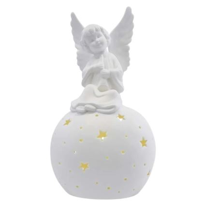 LED decoración navideña LED/0,4W/2xAA ángel de cerámica