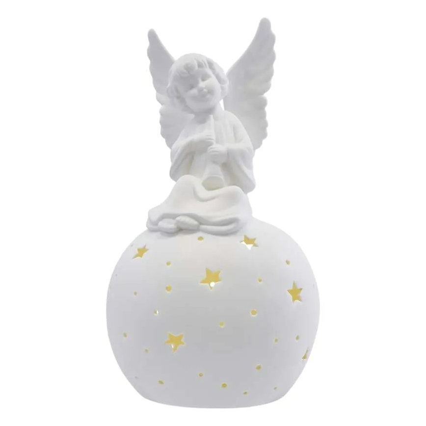 LED decoración navideña LED/0,4W/2xAA ángel de cerámica