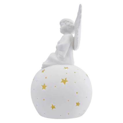 LED decoración navideña LED/0,4W/2xAA ángel de cerámica