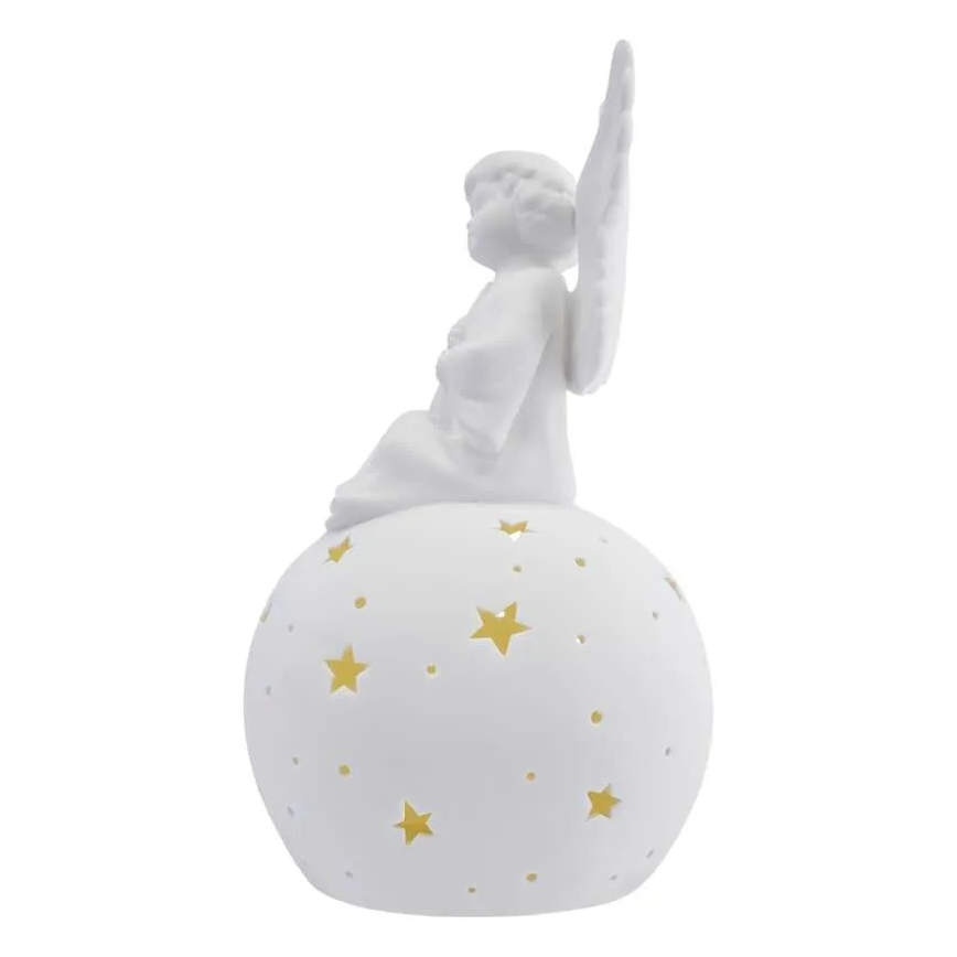 LED decoración navideña LED/0,4W/2xAA ángel de cerámica